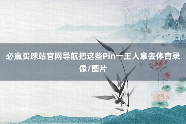 必赢买球站官网导航把这些Pin一王人拿去体育录像/图片