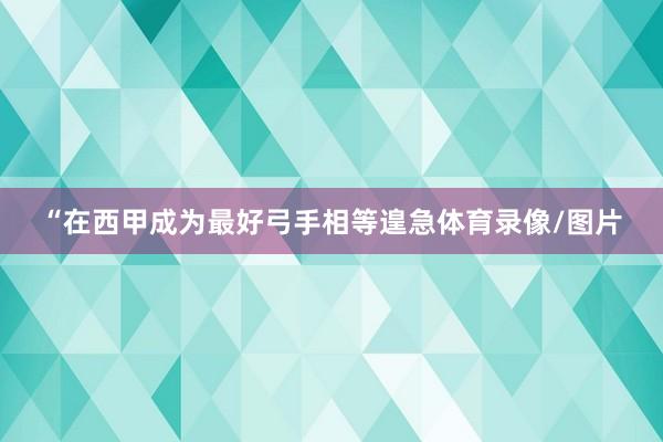 “在西甲成为最好弓手相等遑急体育录像/图片